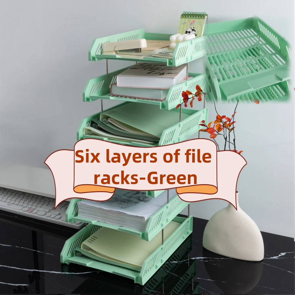 Office A4 File Storage Rack Desktop Multi-Layer Data Storage File Tray