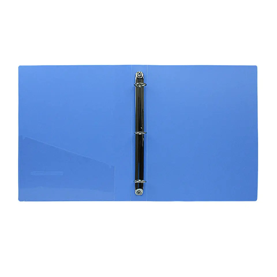 A4 Size 3 Hole Lever Arch File Folder Plastic Document Organizer with Round Rings Metal Clip for Office Stationery Storage