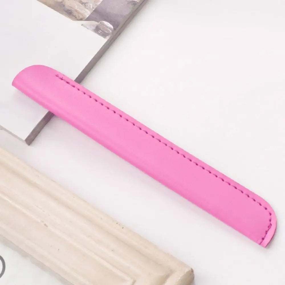 Lightweight PU Leather PU Pencil Bags Solid Color Large Capacity Pen Bags Pencil Case Office Supplies