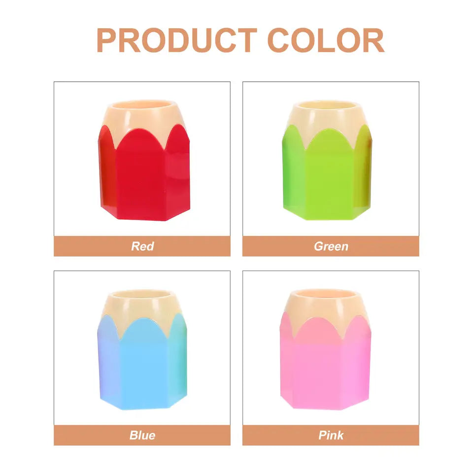 4Pcs Pencil Shaped Pen Holder Cute Desktop Organizer for Desk Office Classroom Teacher Student Makeup Brush Lipstick Storage