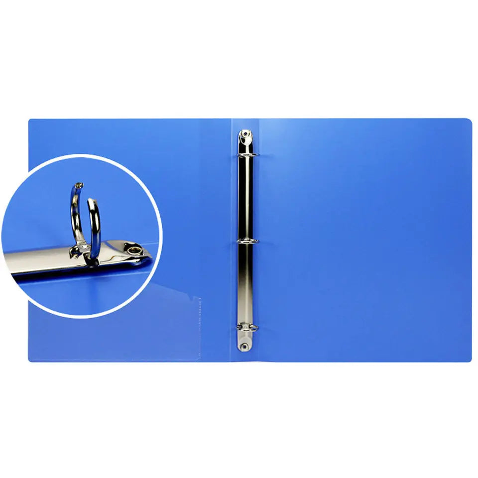 A4 Size 3 Hole Lever Arch File Folder Plastic Document Organizer with Round Rings Metal Clip for Office Stationery Storage