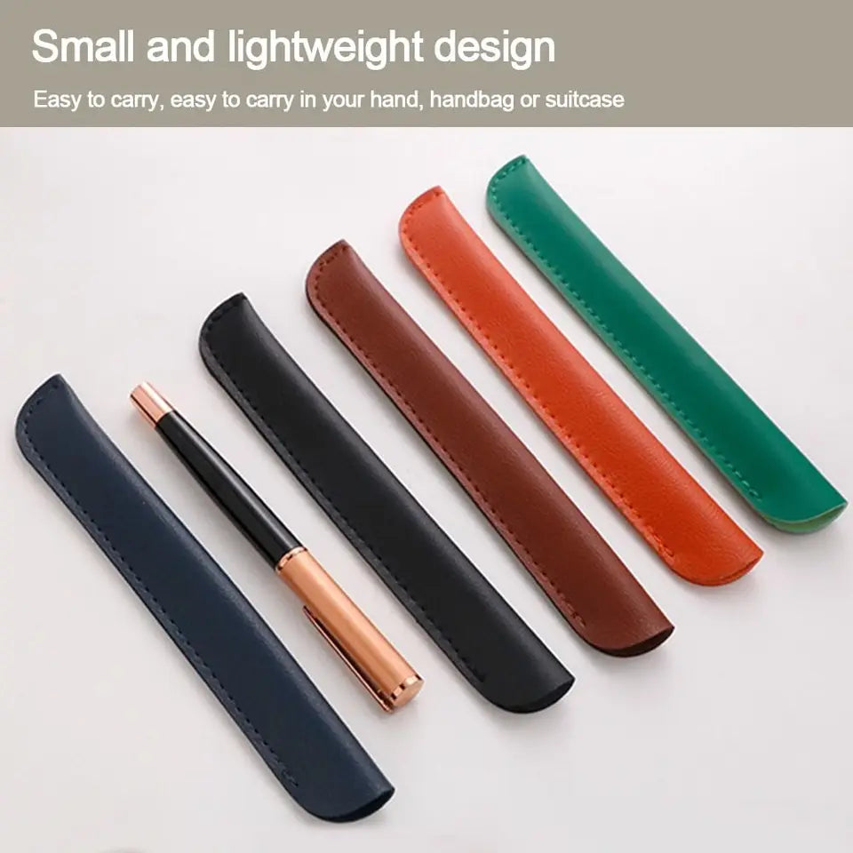 Lightweight PU Leather PU Pencil Bags Solid Color Large Capacity Pen Bags Pencil Case Office Supplies