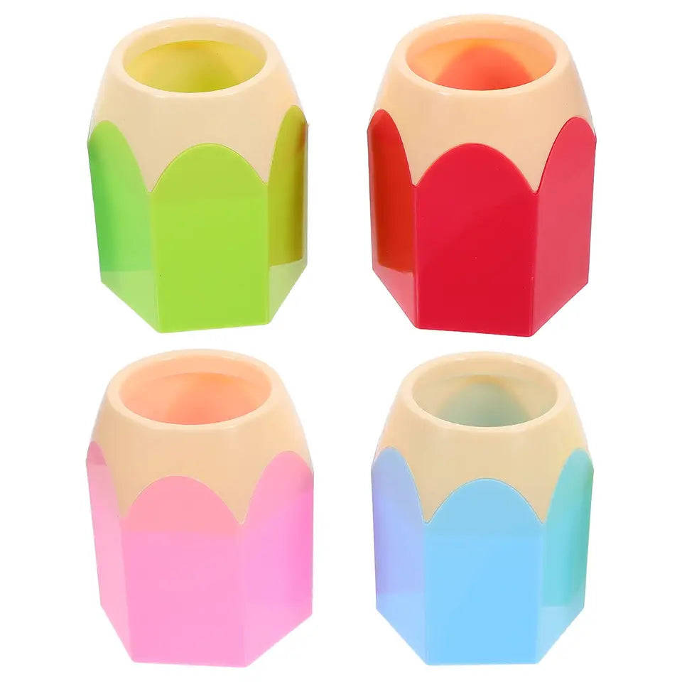 4Pcs Pencil Shaped Pen Holder Cute Desktop Organizer for Desk Office Classroom Teacher Student Makeup Brush Lipstick Storage