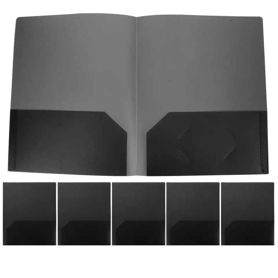6Pcs A4 File Folders Plastic Two Pocket Document Folder School College Office Presentation Folder Folders School Supplies