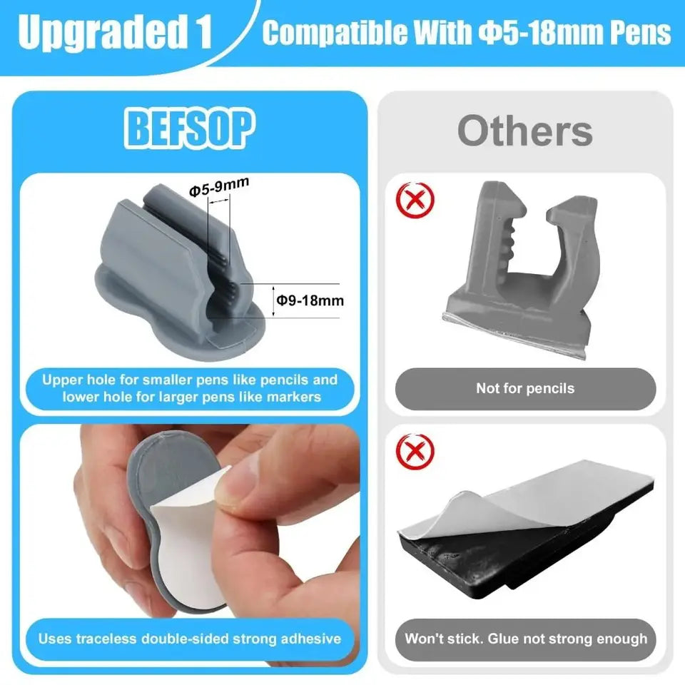 High Quality Creative Pen Holder Silicone Anti-lost Desktop Storage Self-Adhesive Anti-fall Pen Rack Ballpoint
