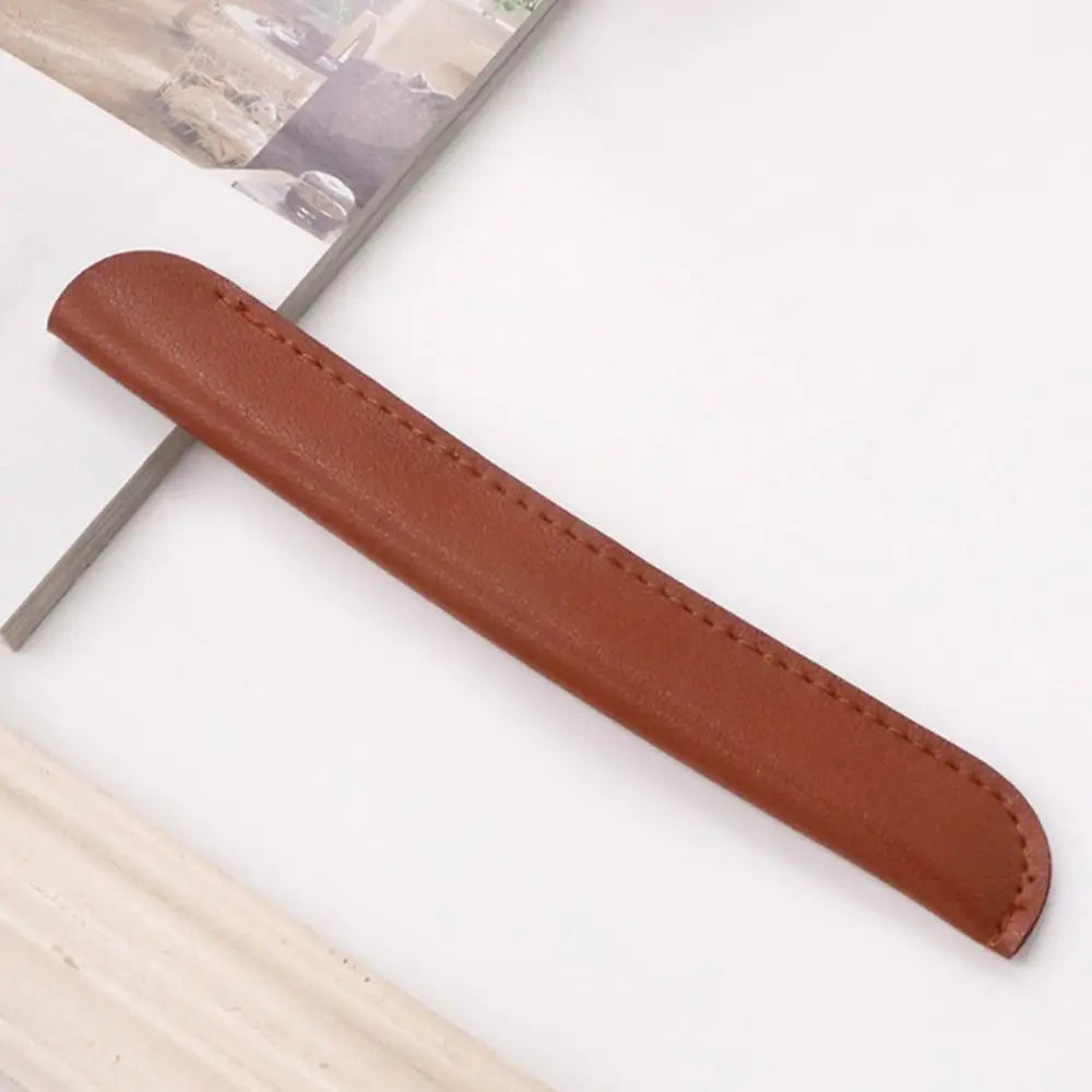 Lightweight PU Leather PU Pencil Bags Solid Color Large Capacity Pen Bags Pencil Case Office Supplies