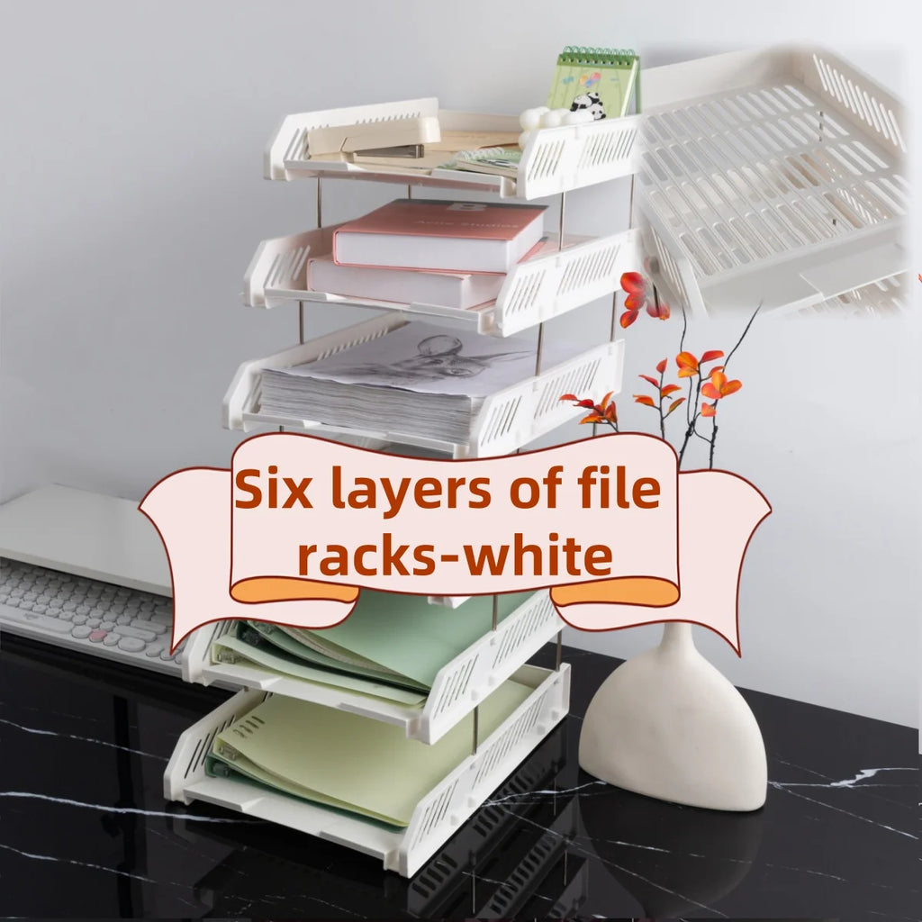 Office A4 File Storage Rack Desktop Multi-Layer Data Storage File Tray