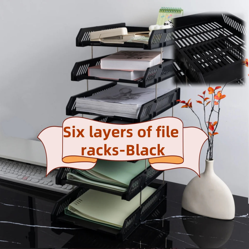 Office A4 File Storage Rack Desktop Multi-Layer Data Storage File Tray