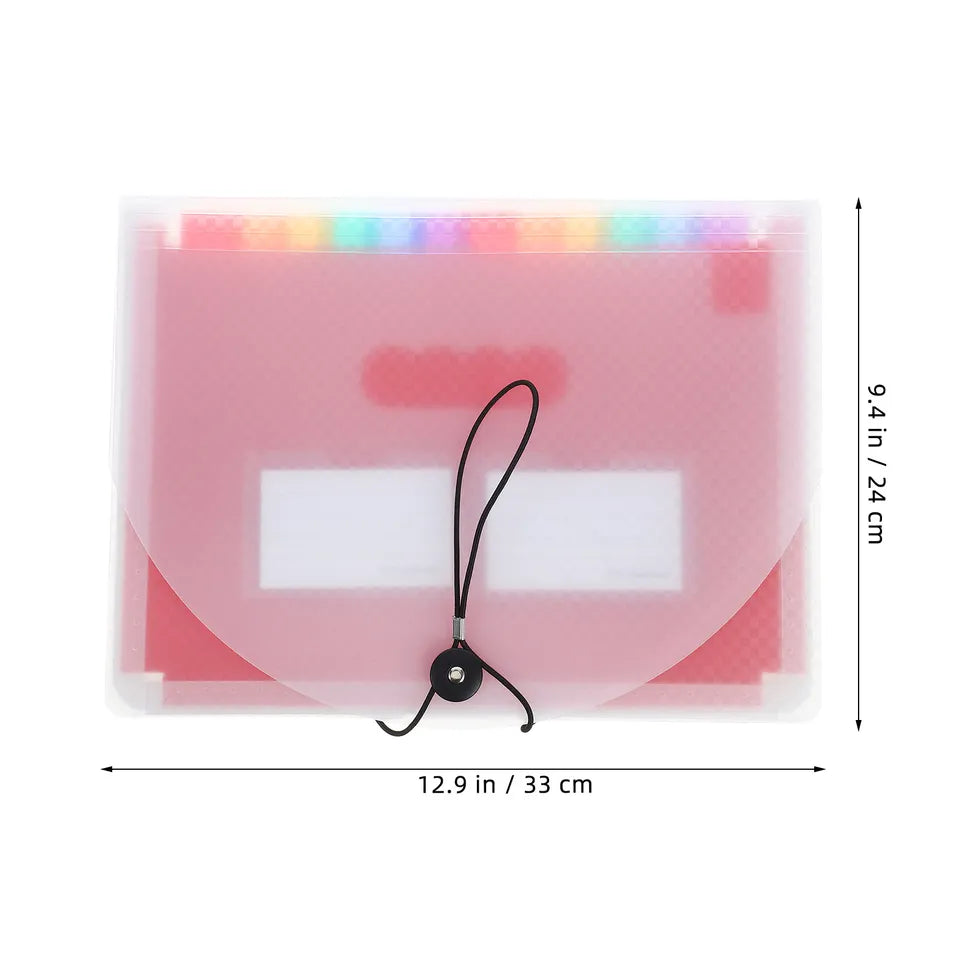 Large Capacity Accordion File Folder Multi-Layer Document Organizer Portable Desktop File Storage Folder for Office Home School
