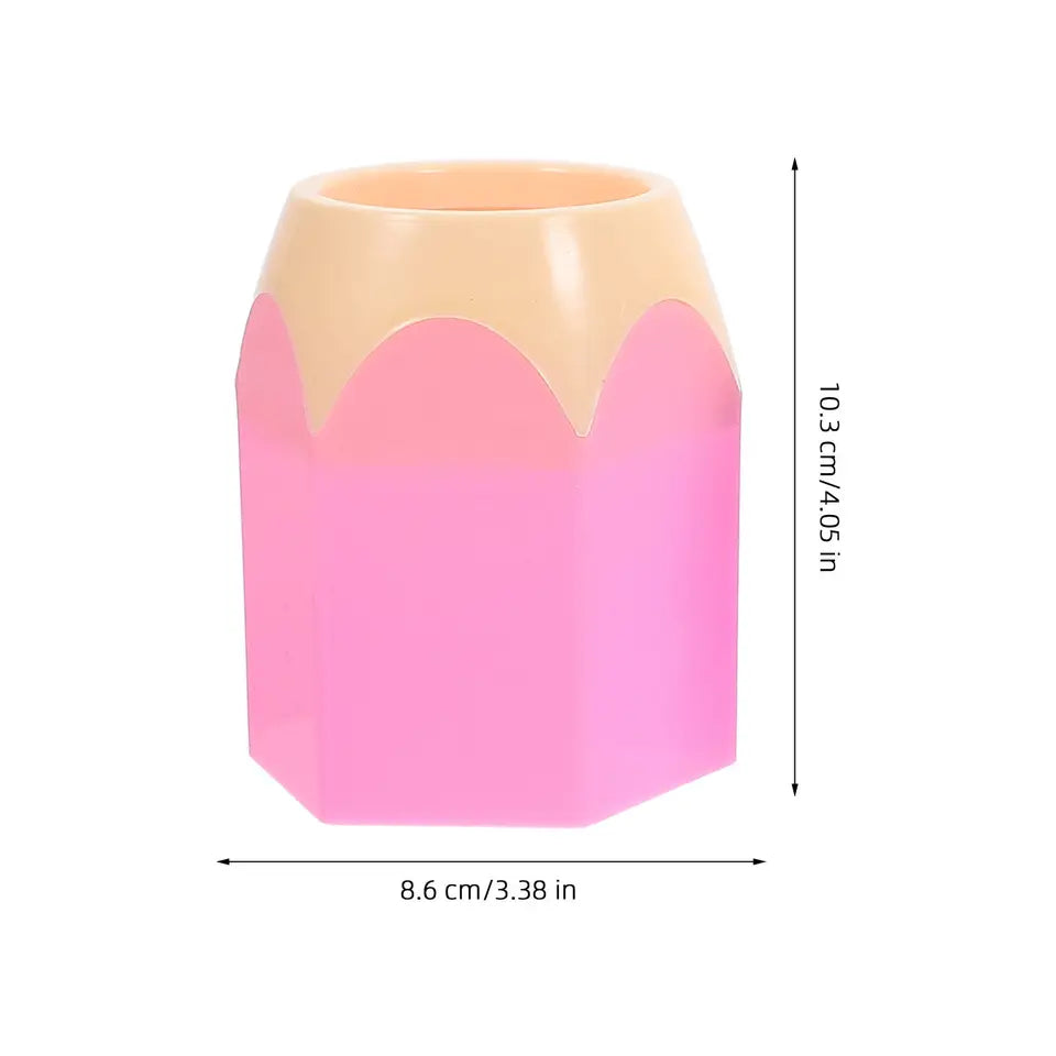 4Pcs Pencil Shaped Pen Holder Cute Desktop Organizer for Desk Office Classroom Teacher Student Makeup Brush Lipstick Storage