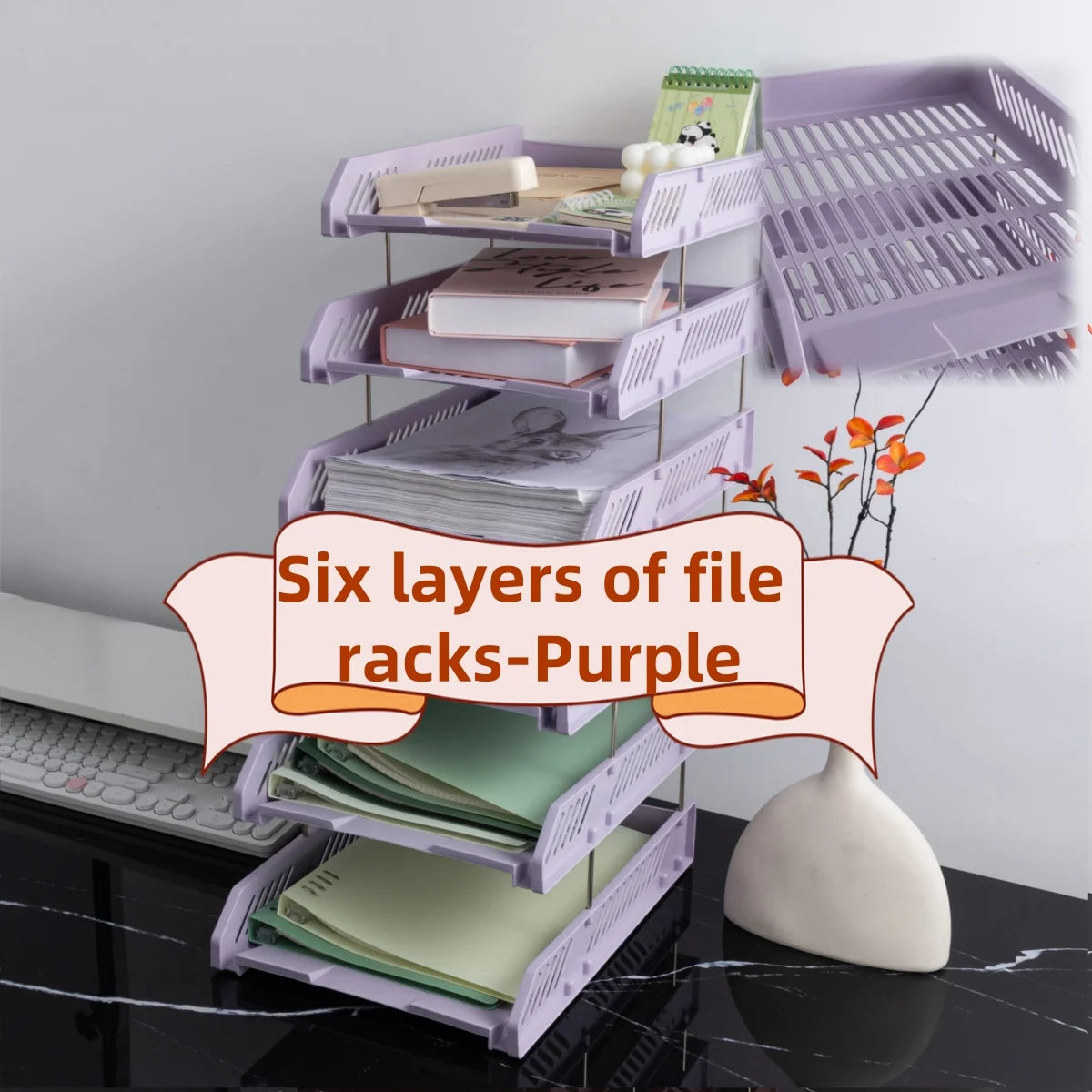 Office A4 File Storage Rack Desktop Multi-Layer Data Storage File Tray