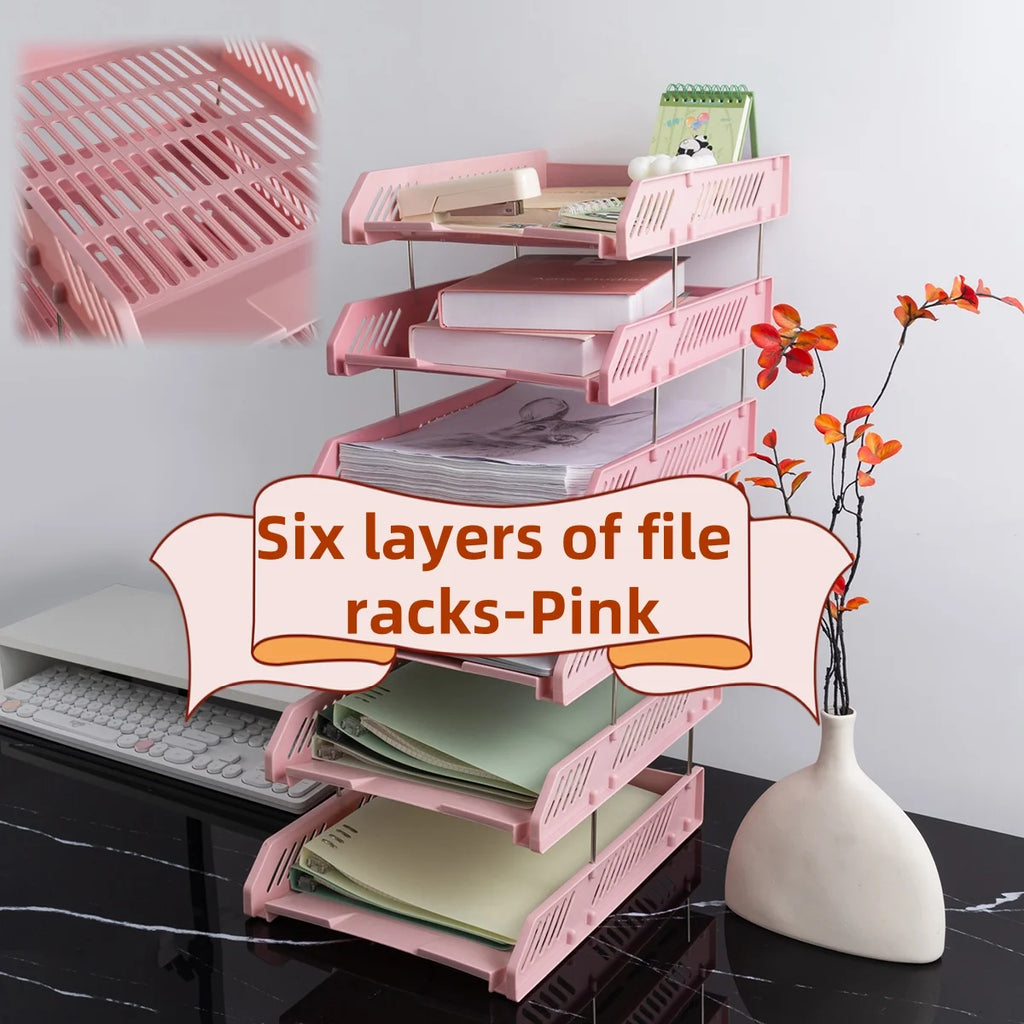 Office A4 File Storage Rack Desktop Multi-Layer Data Storage File Tray