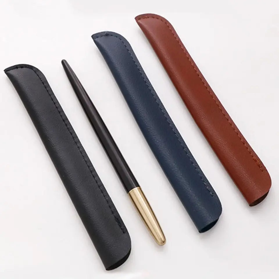 Lightweight PU Leather PU Pencil Bags Solid Color Large Capacity Pen Bags Pencil Case Office Supplies