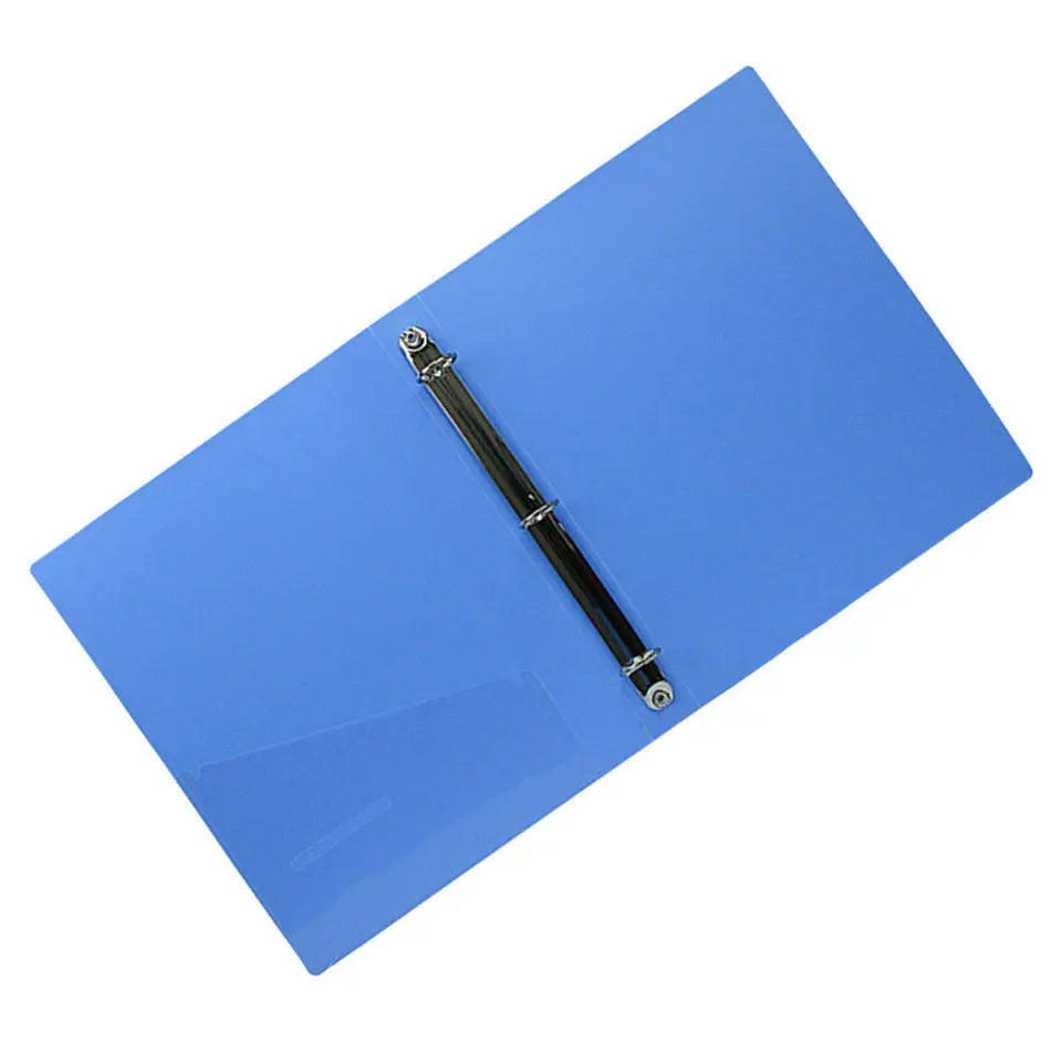 A4 Size 3 Hole Lever Arch File Folder Plastic Document Organizer with Round Rings Metal Clip for Office Stationery Storage