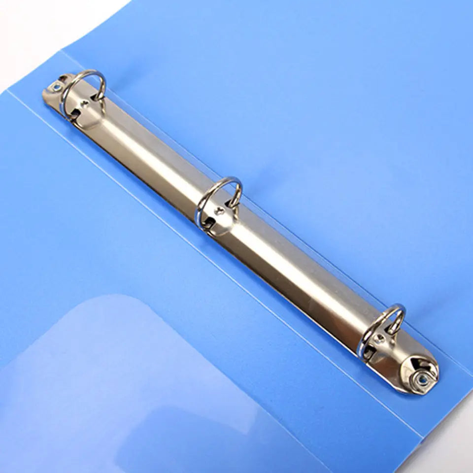 A4 Size 3 Hole Lever Arch File Folder Plastic Document Organizer with Round Rings Metal Clip for Office Stationery Storage