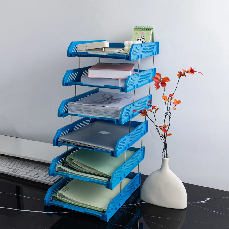 Office A4 File Storage Rack Desktop Multi-Layer Data Storage File Tray