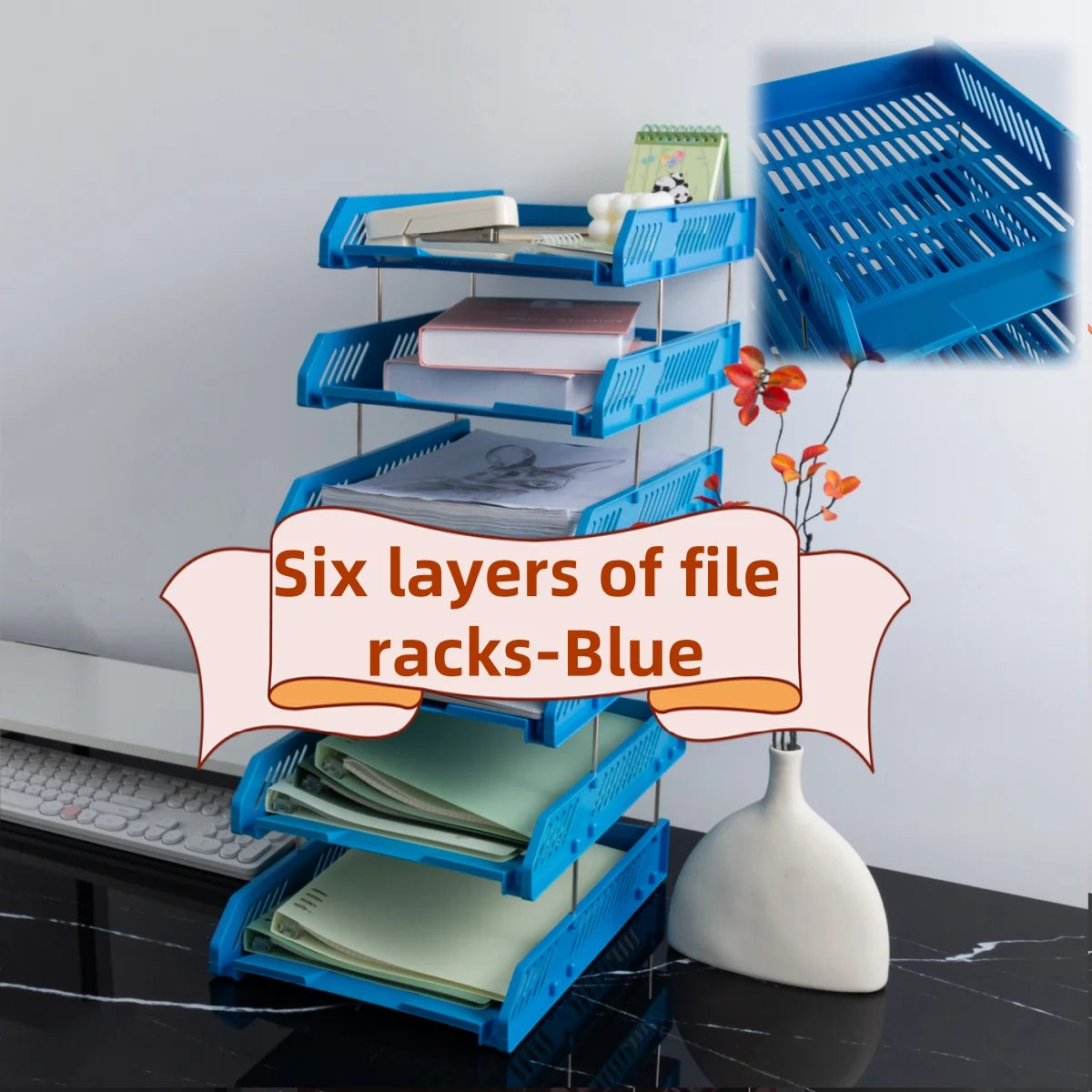 Office A4 File Storage Rack Desktop Multi-Layer Data Storage File Tray