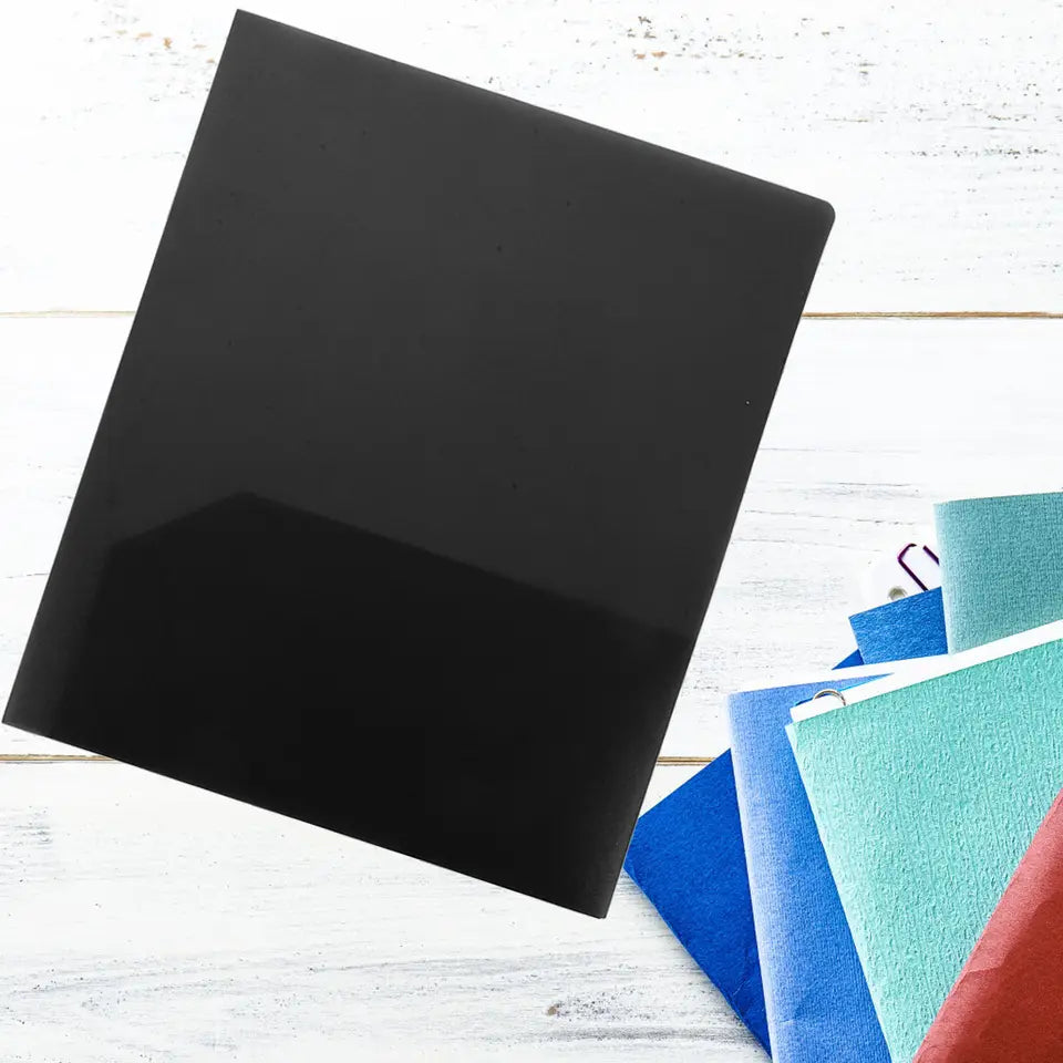 6Pcs A4 File Folders Plastic Two Pocket Document Folder School College Office Presentation Folder Folders School Supplies