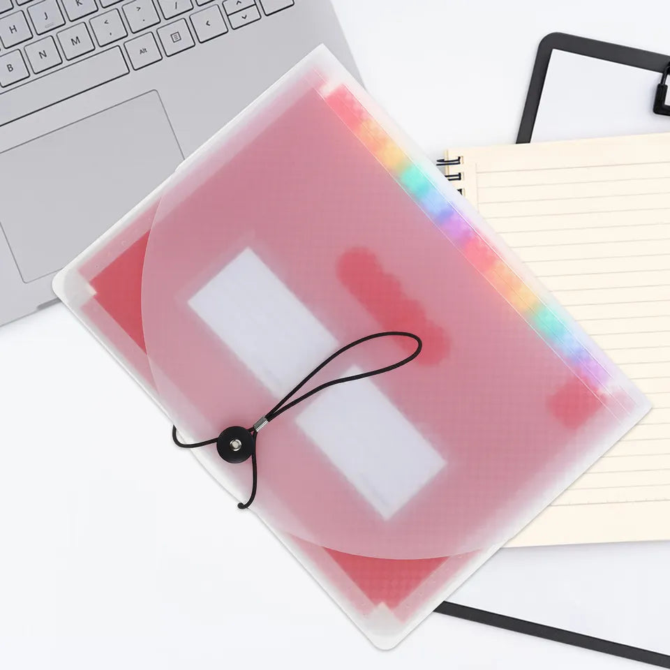 Large Capacity Accordion File Folder Multi-Layer Document Organizer Portable Desktop File Storage Folder for Office Home School