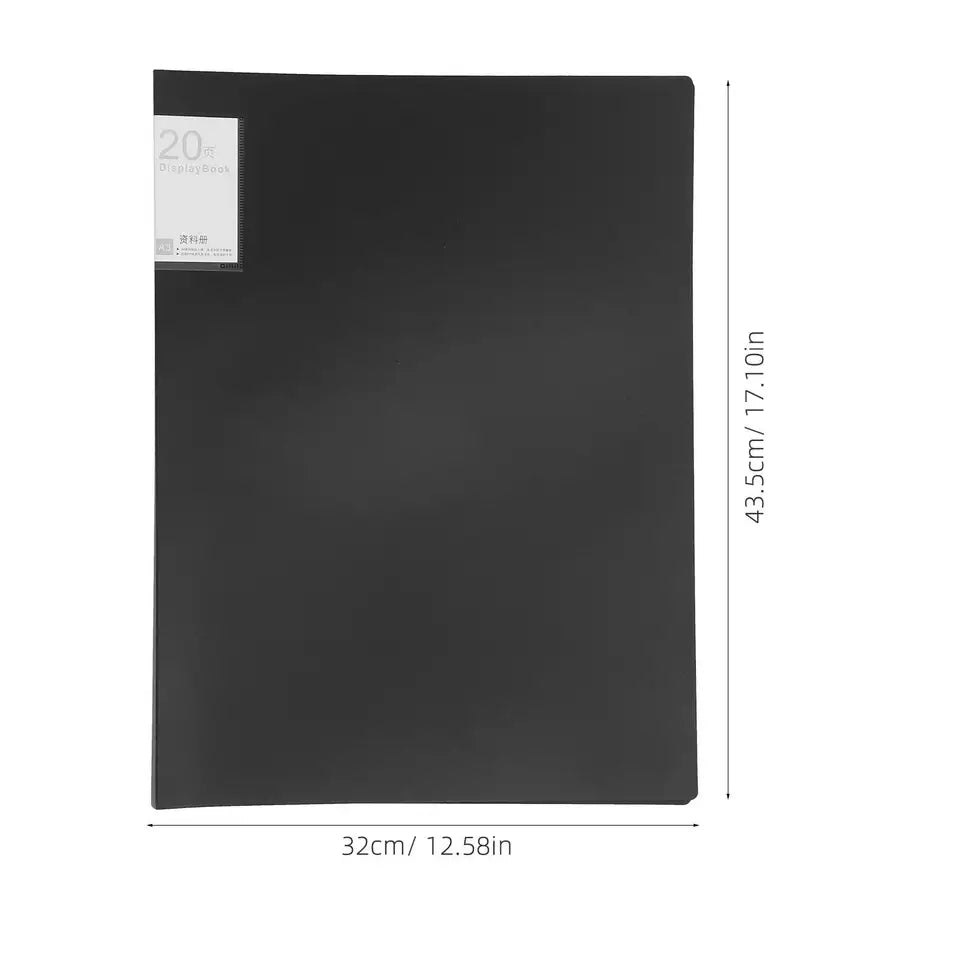 A3 Display Folder File Organizer Transparent Plastic Document Storage Folder for Office Home School Teachers Engineers Artists