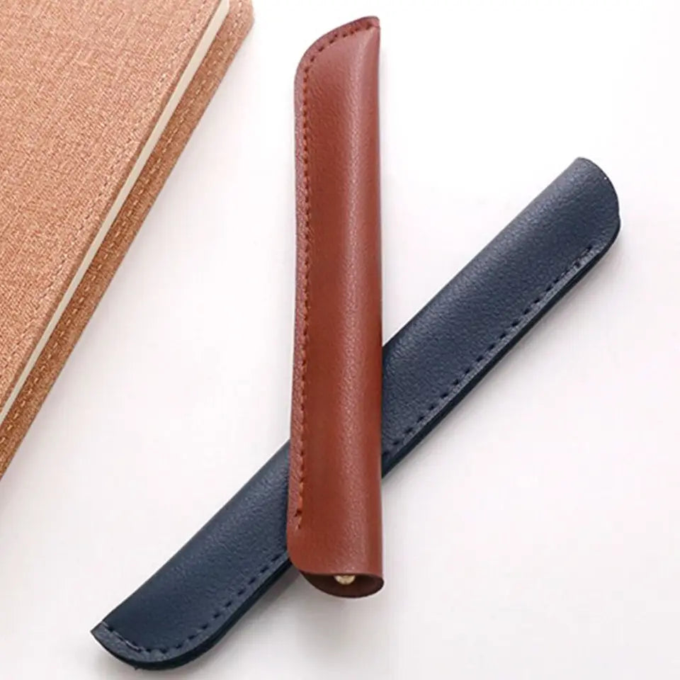 Lightweight PU Leather PU Pencil Bags Solid Color Large Capacity Pen Bags Pencil Case Office Supplies