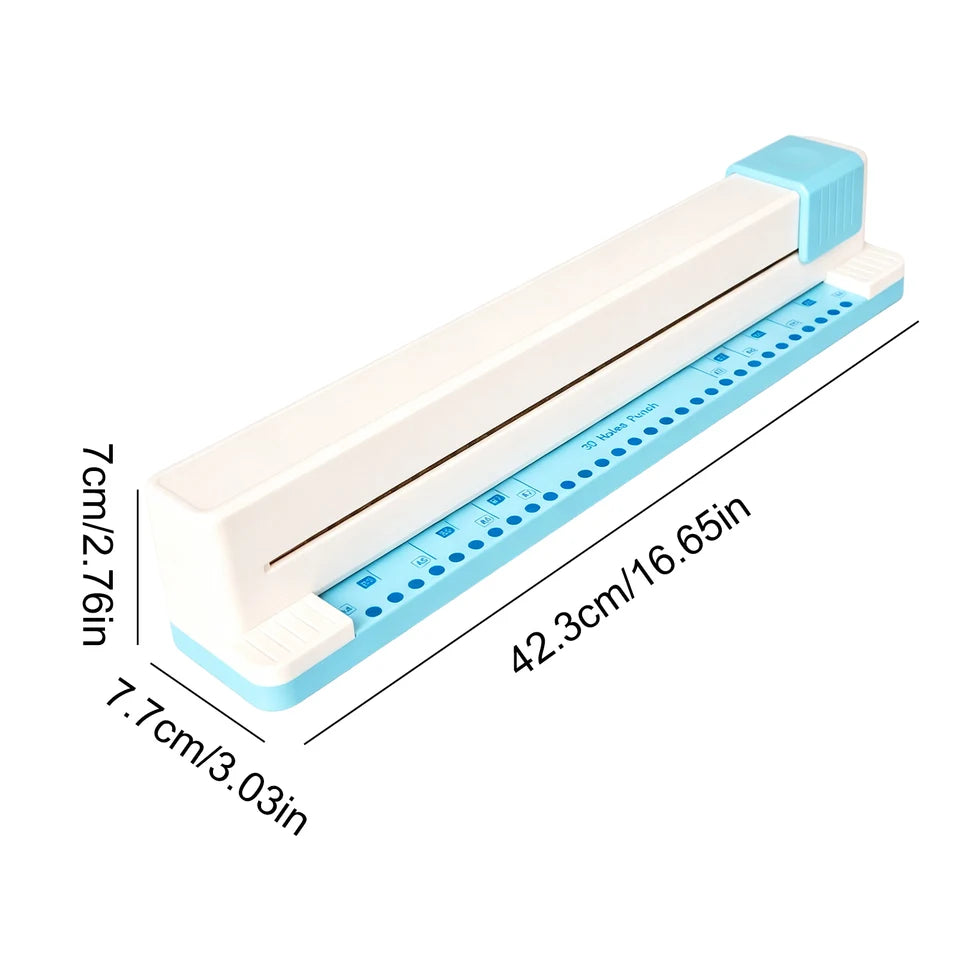 30 Holes Binding Punch Adjustable Loose Leaf Paper Punch Machine 5-Sheet Capacity Paper Puncher for A4/A5/A6/A7/B5/B6/B7 Paper