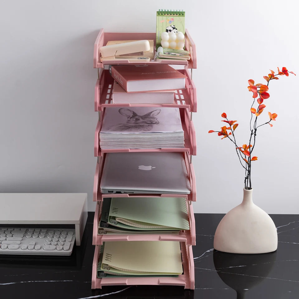 Office A4 File Storage Rack Desktop Multi-Layer Data Storage File Tray