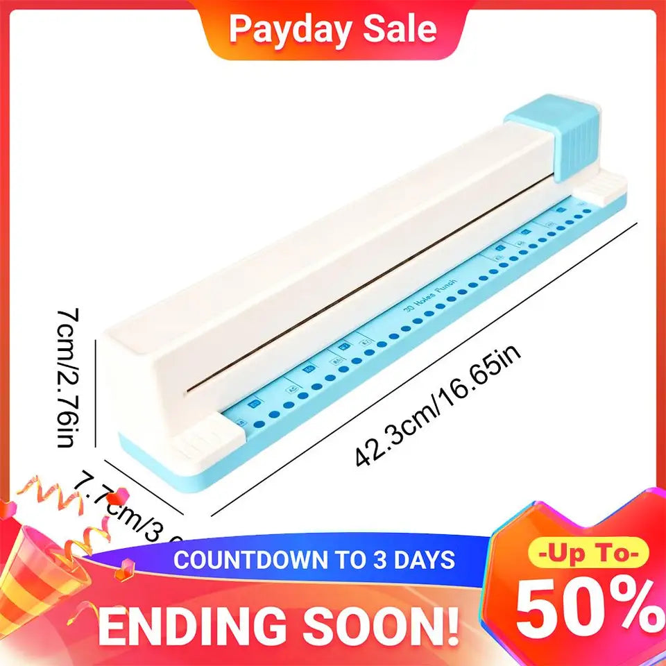 30 Holes Binding Punch Adjustable Loose Leaf Paper Punch Machine 5-Sheet Capacity Paper Puncher for A4/A5/A6/A7/B5/B6/B7 Paper